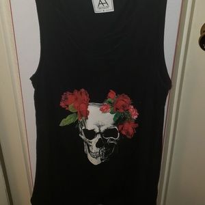 Rose skull tank top
